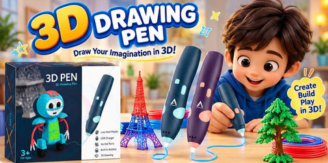 Rechargeable 3D Drawing Pen Set for Kids | DIY Creative Art Kit with PLA Filaments & Templates