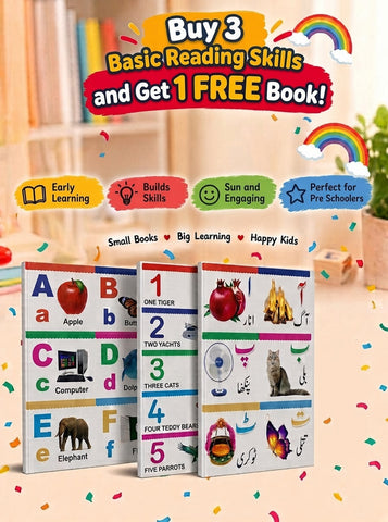 Buy 3 Get 1 Free: Early Learning Basic Reading Skills Books For Kids