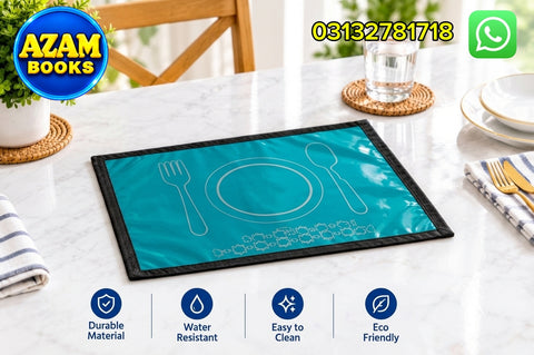 Turquoise Kids Table Mat – Glossy Dining & Activity Mat